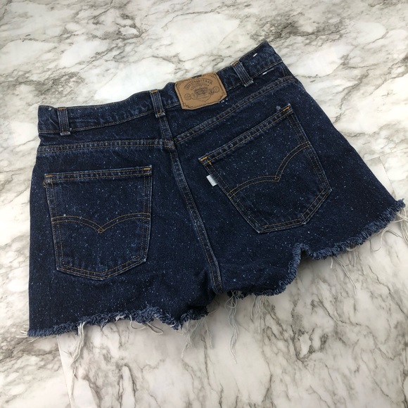 Vintage Levi Cut Off Distressed Jean Shorts Silver - Picture 3 of 7